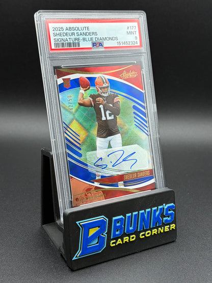 2025 Shedeur Sanders Signatures Blue Diamonds Absolute PSA 9 RC 42/50