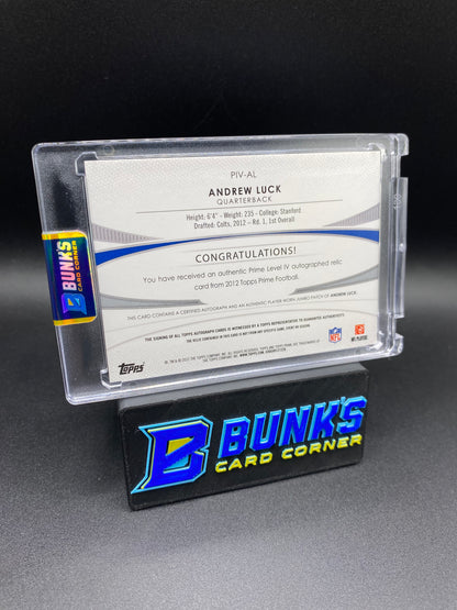 Andrew Luck Auto Topps Prime Patch 4/15  Rc