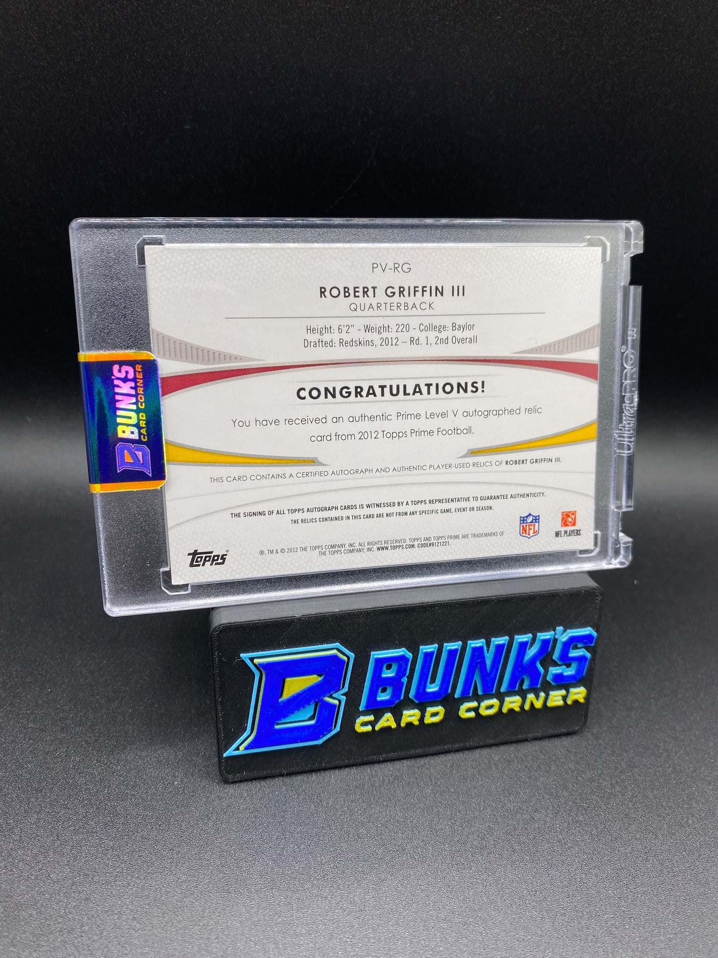 Robert Griffin III Auto Topps Prime Patches 147/300  Rc