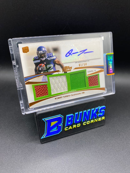 Robert Turbin Auto Topps Prime Patches 1/50 Rc