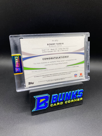 Robert Turbin Auto Topps Prime Patches 1/50 Rc