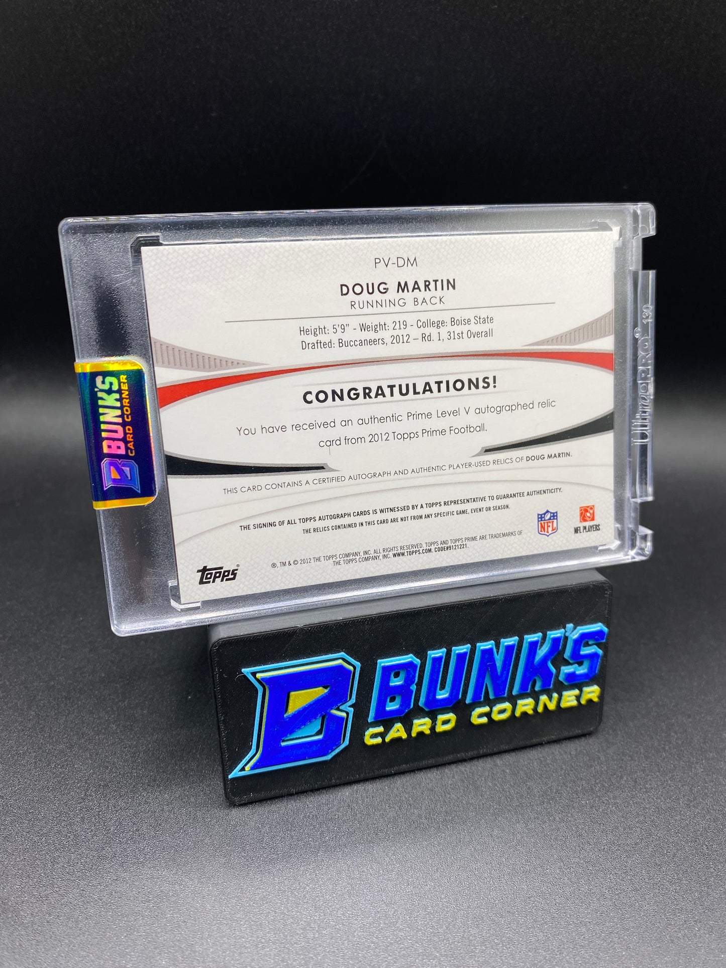 Doug Martin Auto Topps Prime Patches 6/25 Rc