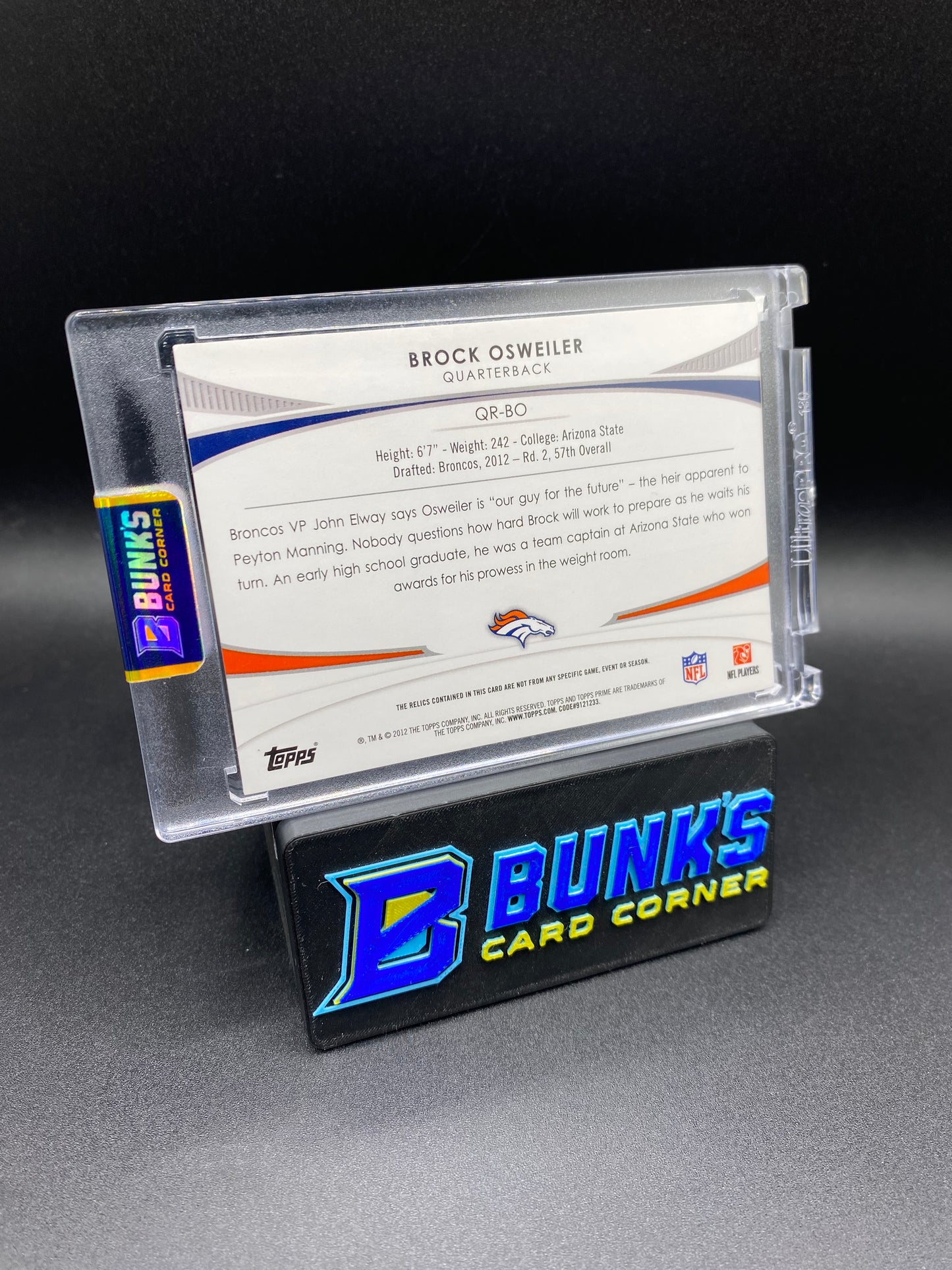 Brock Osweiler Topps Prime Patches  5/10 Rc