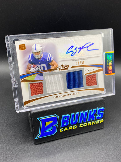 Coby Fleener Topps Prime Patches Auto 11/50 Rc