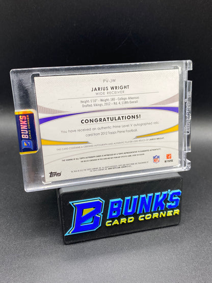 Jarius Wright  Auto Topps Prime Patches 9/25  Rc