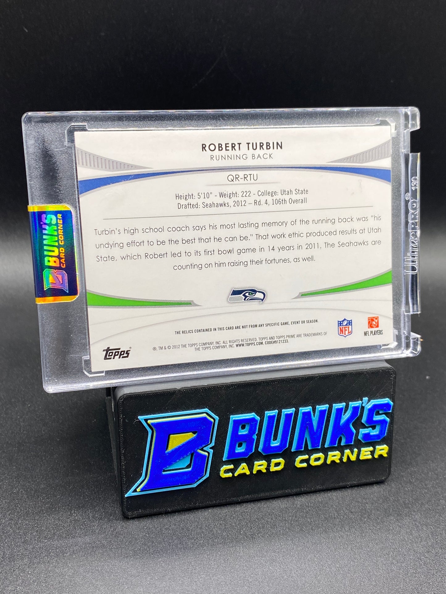Robert Turbin Topps Prime Patches 7/25 Rc
