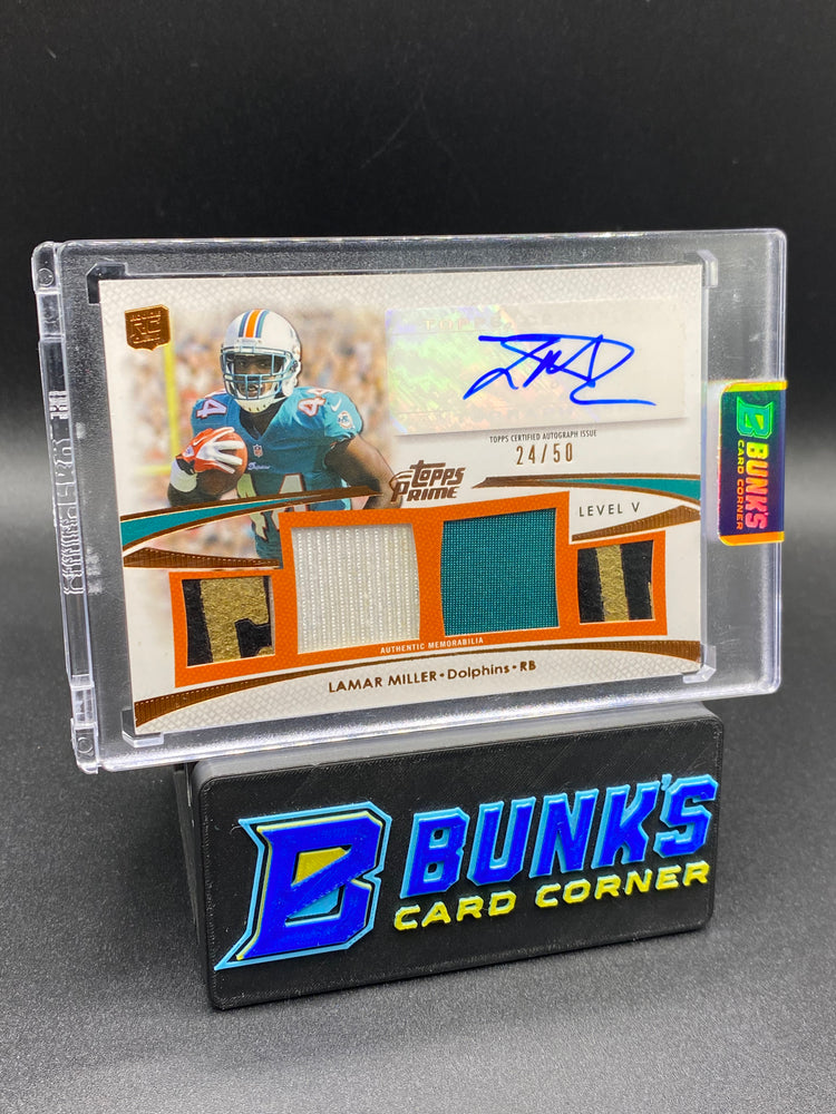 Lamar Miller Topps Prime Patches Auto 24/50 Rc