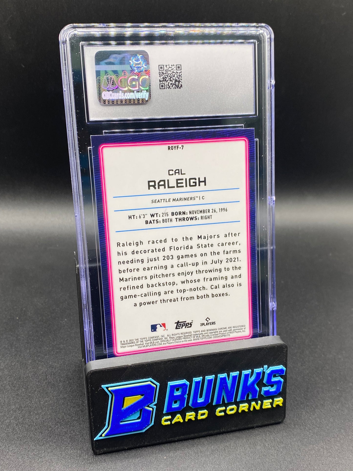 2022 Cal Raleigh Rookie of the Year Favorites CGC 9.5