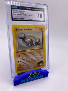 CGC 10 Brock's Geodude Gym Heroes 1st Edition