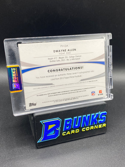 Dwayne Allen Topps Prime Patches Auto 14/25 Rc
