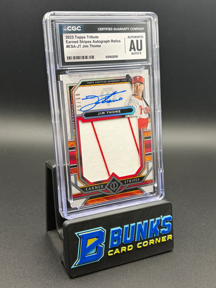 2023 Jim Thome Earned Stripes Autograph Relics CGC AU Auto 9 45/50
