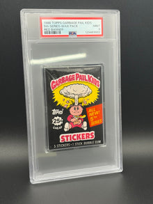 1986 5th Series Wax Pack Red Banner Garbage Pail Kids PSA 9