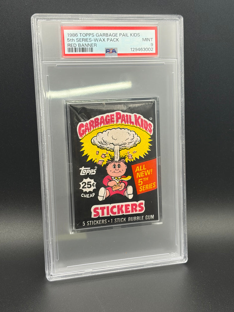 1986 5th Series Wax Pack Red Banner Garbage Pail Kids PSA 9