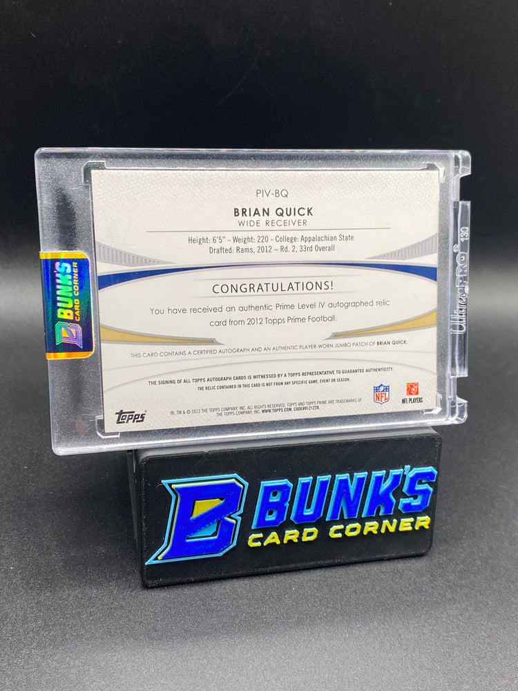 Brian Quick Topps Prime Patches 7/15 Rc
