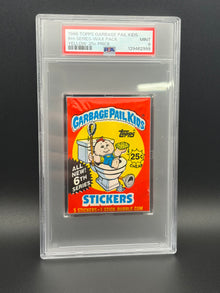1986 6th Series Wax Pack Yellow Price Topps Garbage Pail Kids PSA 9
