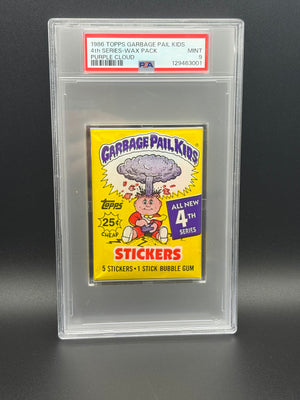1986 4th Series Wax Pack Purple Cloud Garbage Pail Kids PSA 9