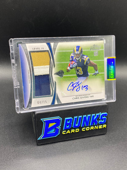 Chris Givens Topps Prime Patches 4/15 Rc