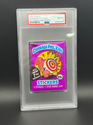 1987 7th Series Wax Pack Garbage Pail Kids PSA 8
