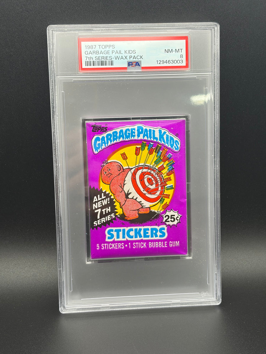 1987 7th Series Wax Pack Garbage Pail Kids PSA 8