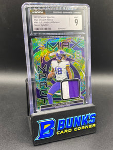 2023 Justin Jefferson Neon Splatter Max Impact Relics CGC 9