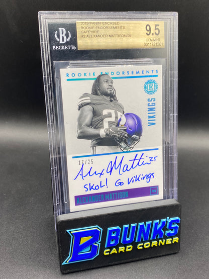 2019 Alexander Mattison Sapphire Auto 17/25 Beckett 9.5