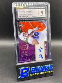 2023 Drake Maye Chase Purple Red Mojo Auto GB1 on the Clock CGC 9/10