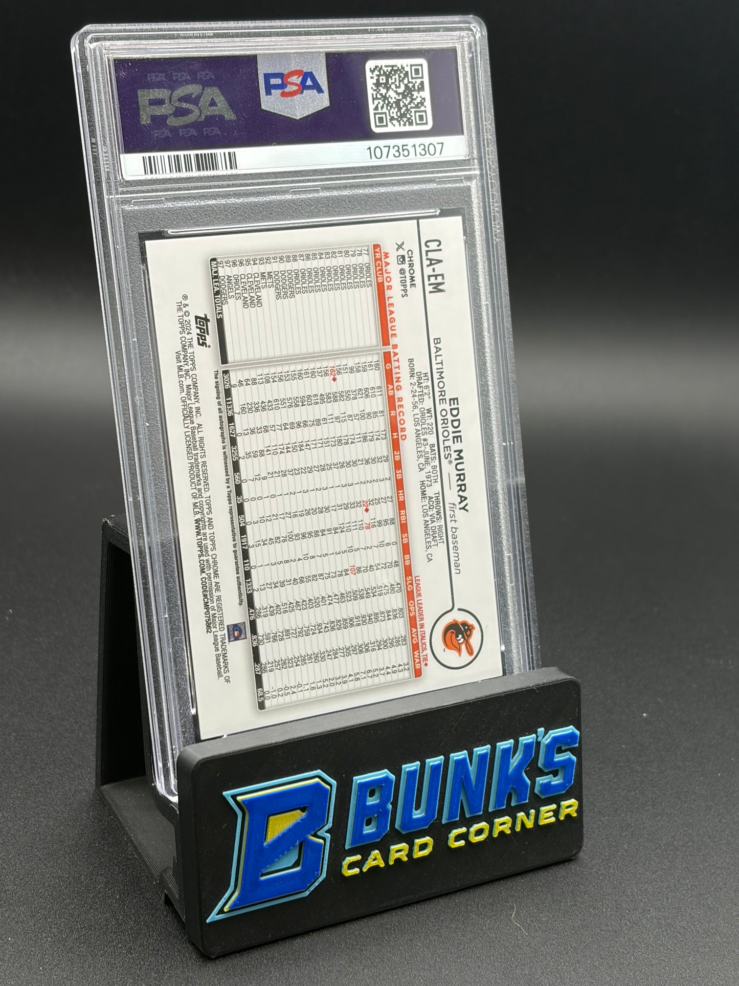 2024 Eddie Murray Legends Auto Orange Ref PSA 10