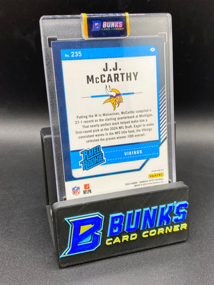 2024 JJ McCarthy Optic Fire Silver Prizm