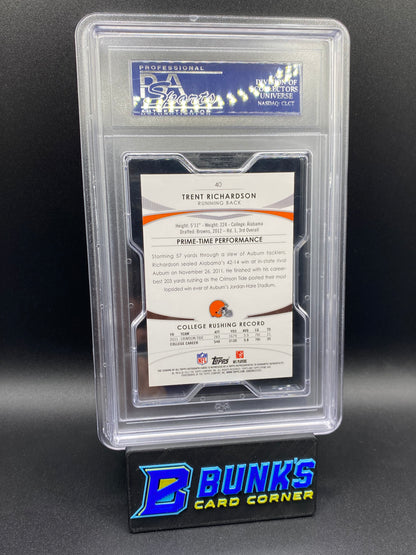 2012 Trent Richardson Auto Silver Rainbow 32/50 PSA 8