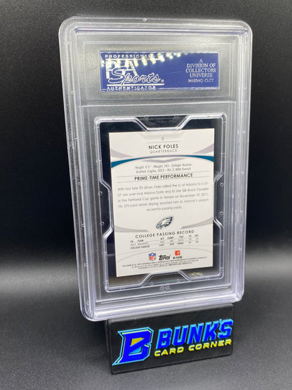 2012 Nick Foles Auto 47/75 Rc Gold PSA 8