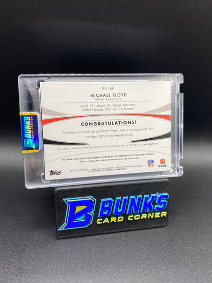 2012 Michael Floyd Prime Time Patches Auto 3/25