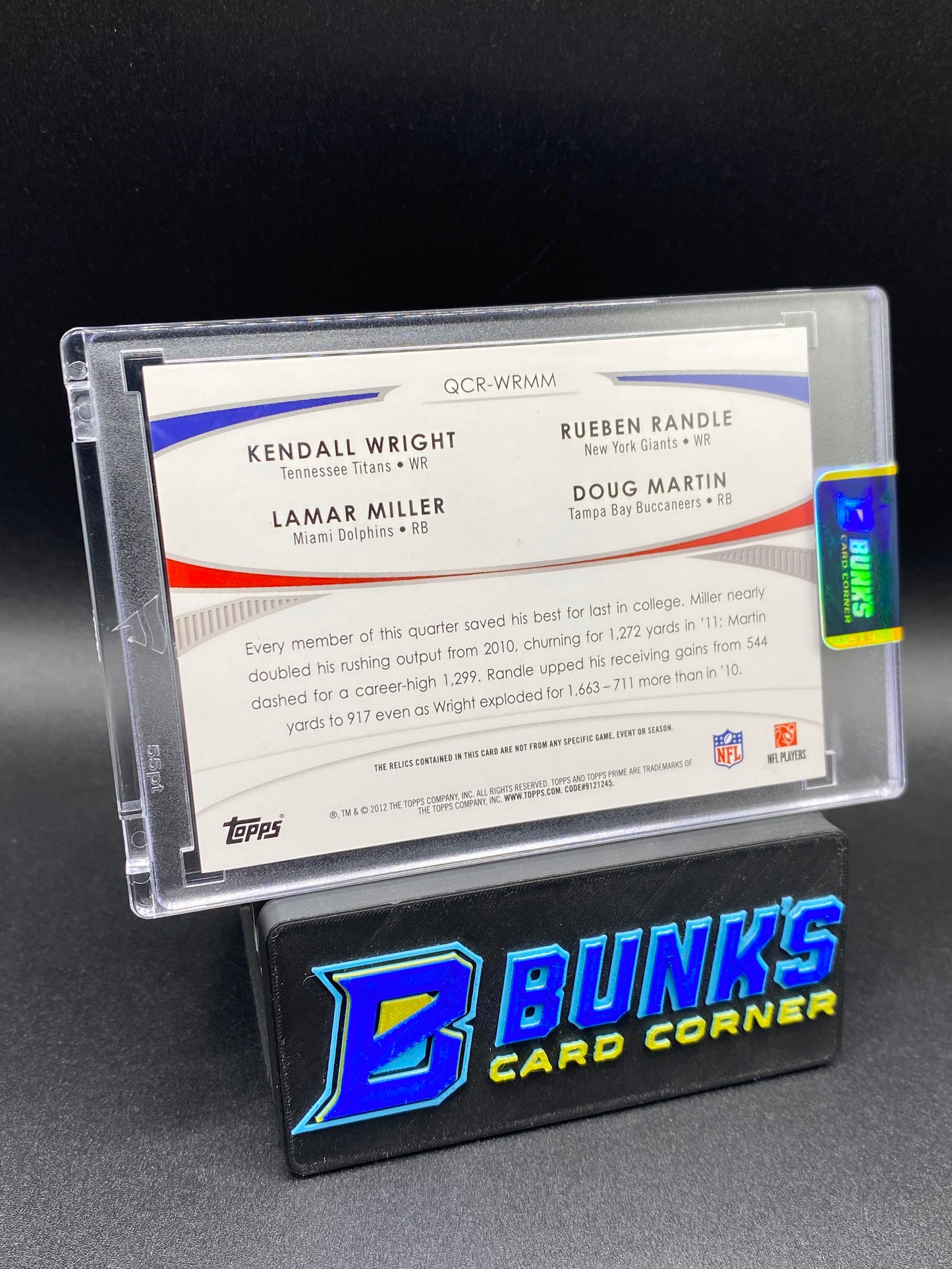 2012 Kendall Wright, Rueben Randle, Lamar Miller, Doug Martin 3/10 Prime Time Quad Combo