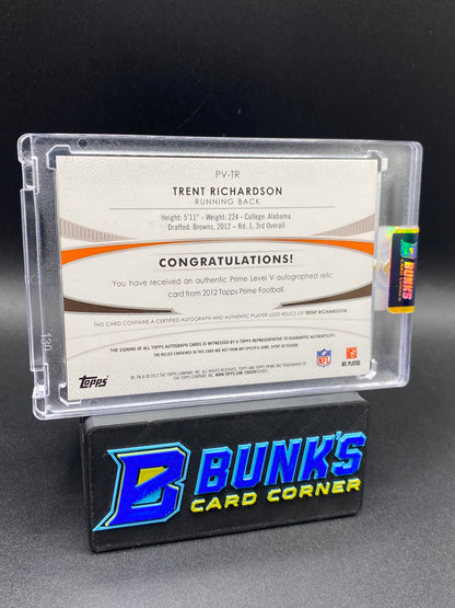 2012 Trent Richardson 2/10 Prime Time Patches Auto Rc