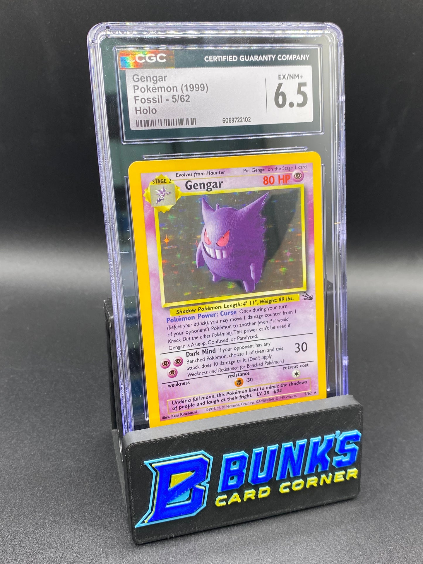 Gengar Holo Fossil CGC 6.5