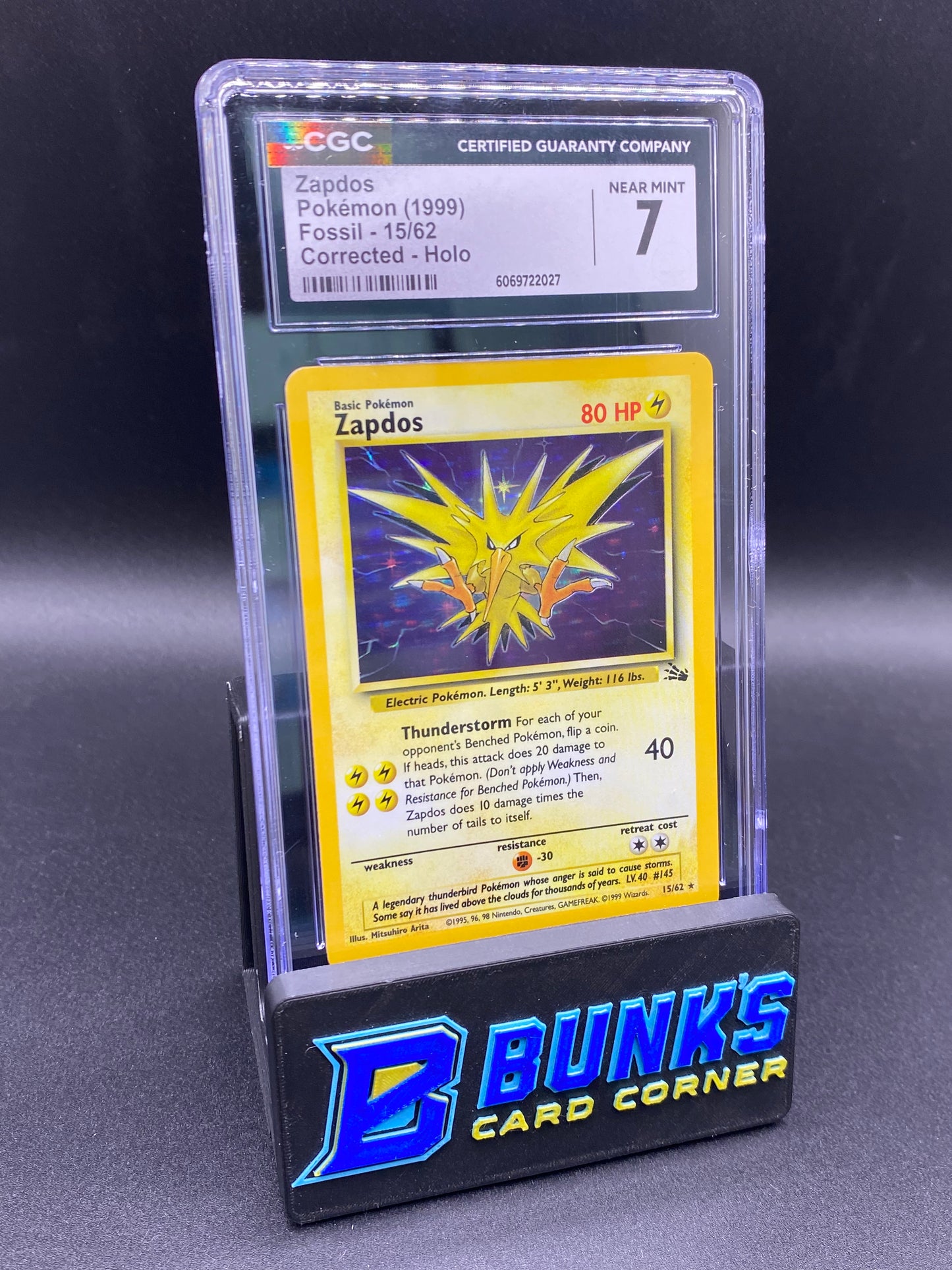 Zapdos Corrected Holo Fossil CGC 7