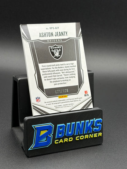2025 Ashton Jeanty Phoenix Panini Auto Patch RC 71/199