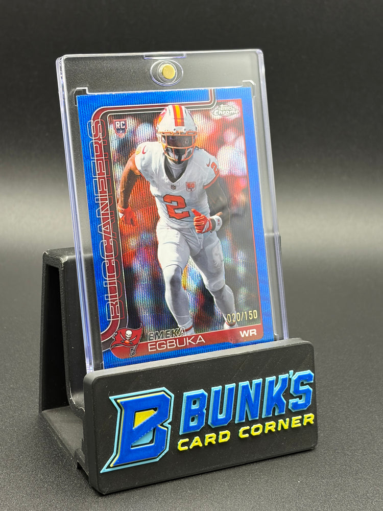 2025 Emeka Egbuka Blue & Red RC Topps Chrome 20/150