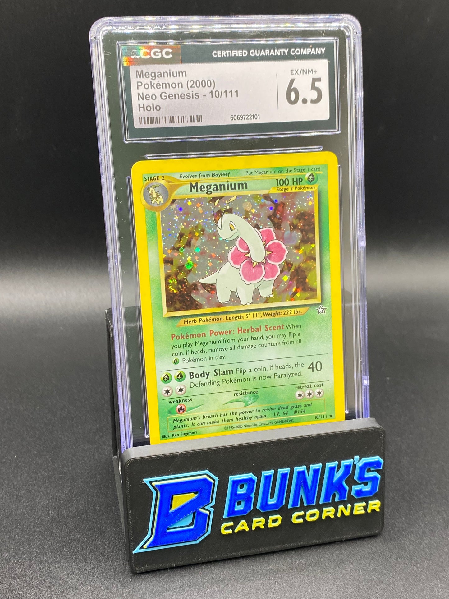 Meganium Holo Neo Genesis CGC 6.5
