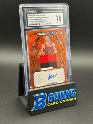 2024-25 Matas Buzelis Electric Etch Orange Flood Rookie Jersey Auto CGC 10 Auto 10