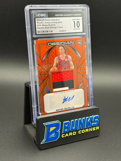2024-25 Matas Buzelis Electric Etch Orange Flood Rookie Jersey Auto CGC 10 Auto 10