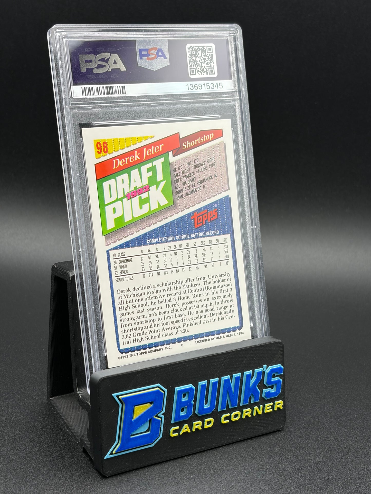 1993 Derek Jeter Topps PSA 9