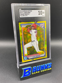2024 James Wood Chrome Prospect Yellow 67/75 SGC 10