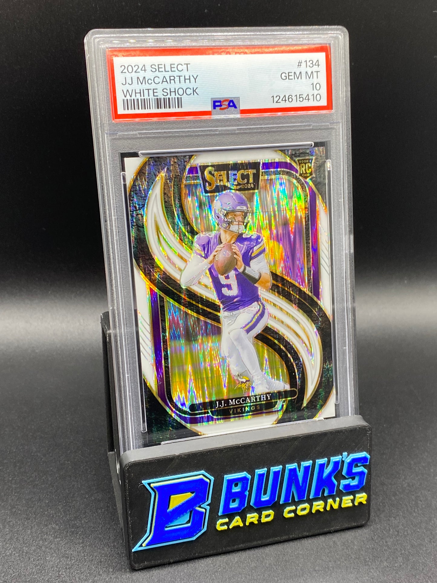 2024 JJ McCarthy White 122/199 Shock PSA 10 Rc