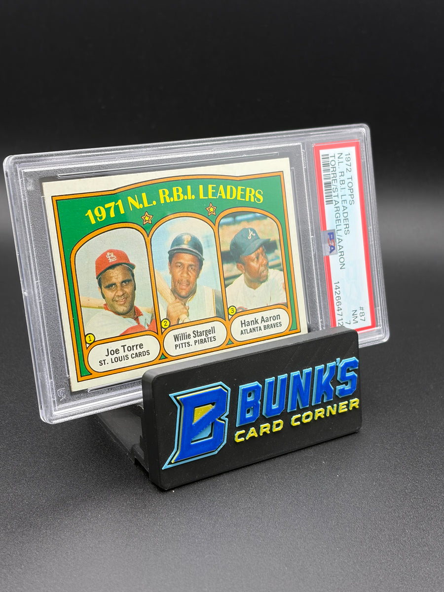 1972 Joe Torre & Willie Stargell & Hank Aaron NL RBI Leaders PSA 7