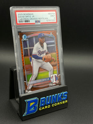 2025 David Ortiz Jr Chr Pros Orange Reptilian PSA 9 12/25
