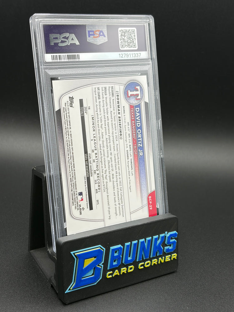 2025 David Ortiz Jr Chr Pros Orange Reptilian PSA 9 12/25