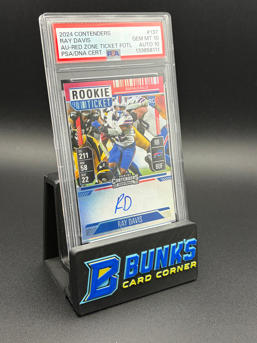 2024 Ray Davis AU Red Zone Ticket Foil PSA 10 Auto 10 RC