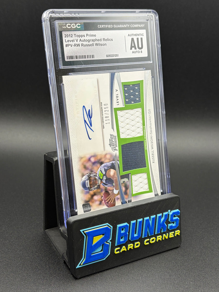 2012 Russell Wilson Level V Auto Relics CGC AU Auto 8 118/250