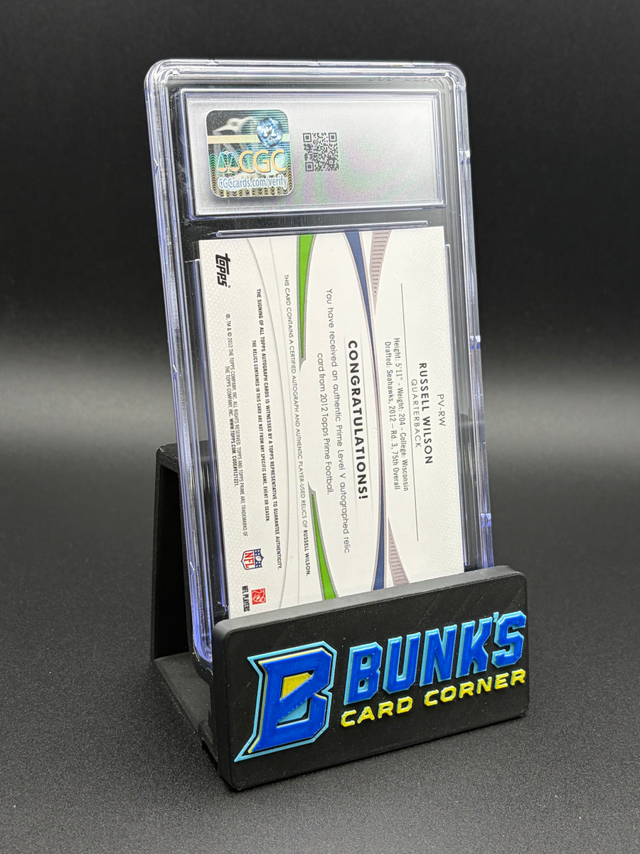 2012 Russell Wilson Level V Auto Relics CGC AU Auto 8 118/250