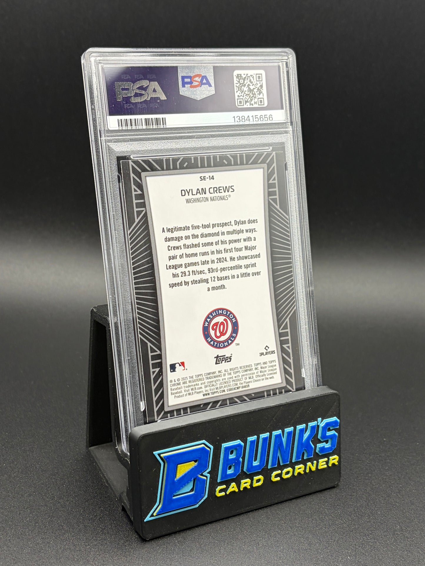 2025 Dylan Crews Shadow Etch Topps Chrome PSA 9 RC